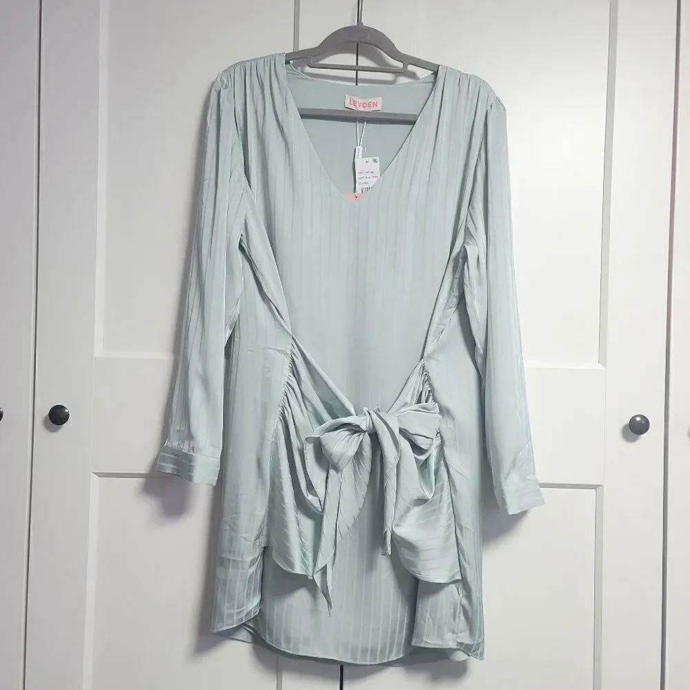 Leyden long-sleeve wrap dress